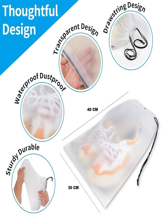 DNkitch Transparent Shoe Bags for Travel Waterproof Shoe Storage Organizers for Men & Women Dustproof, Portable, Reusable Shoe Covers for Luggage, Closet, and Home Use (11.8x15.7 inch)(20 PCS) - Image 3